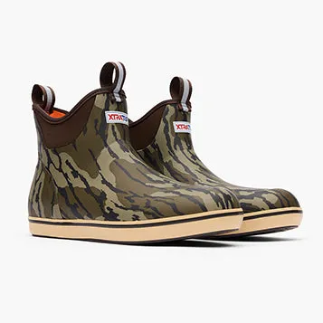 Anti   Slip Sole Soft Leather Men's 6" Mossy Oak? Bottomland Ankle Deck Boot