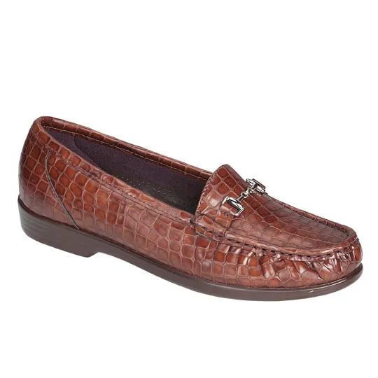 Metro - Cognac Croc Plain Jog Square Toe