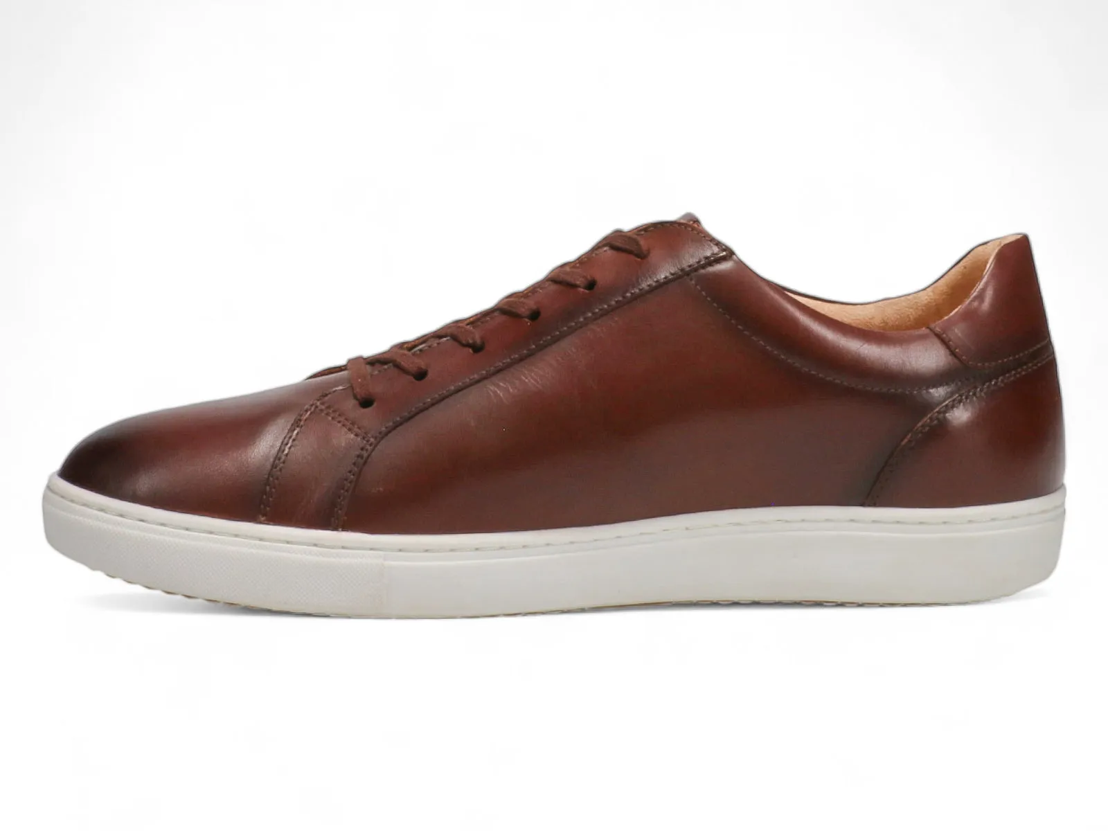 Michael Ellis Brenden Lace-Up Sneaker Tobacco Abrasion Pads Stitch Free Uppers