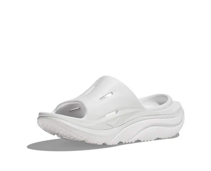 Womens Hoka Ora Slide 3 in White/White Easy Lock Thin strap