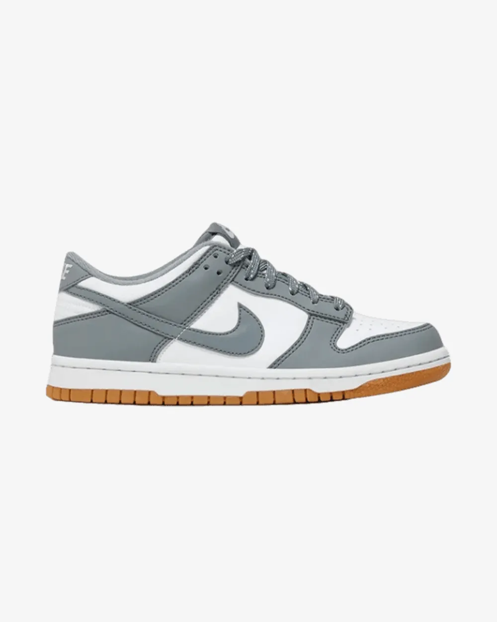 Sleek Look Dodge Step NIKE DUNK LOW REFLECTIVE GREY GS