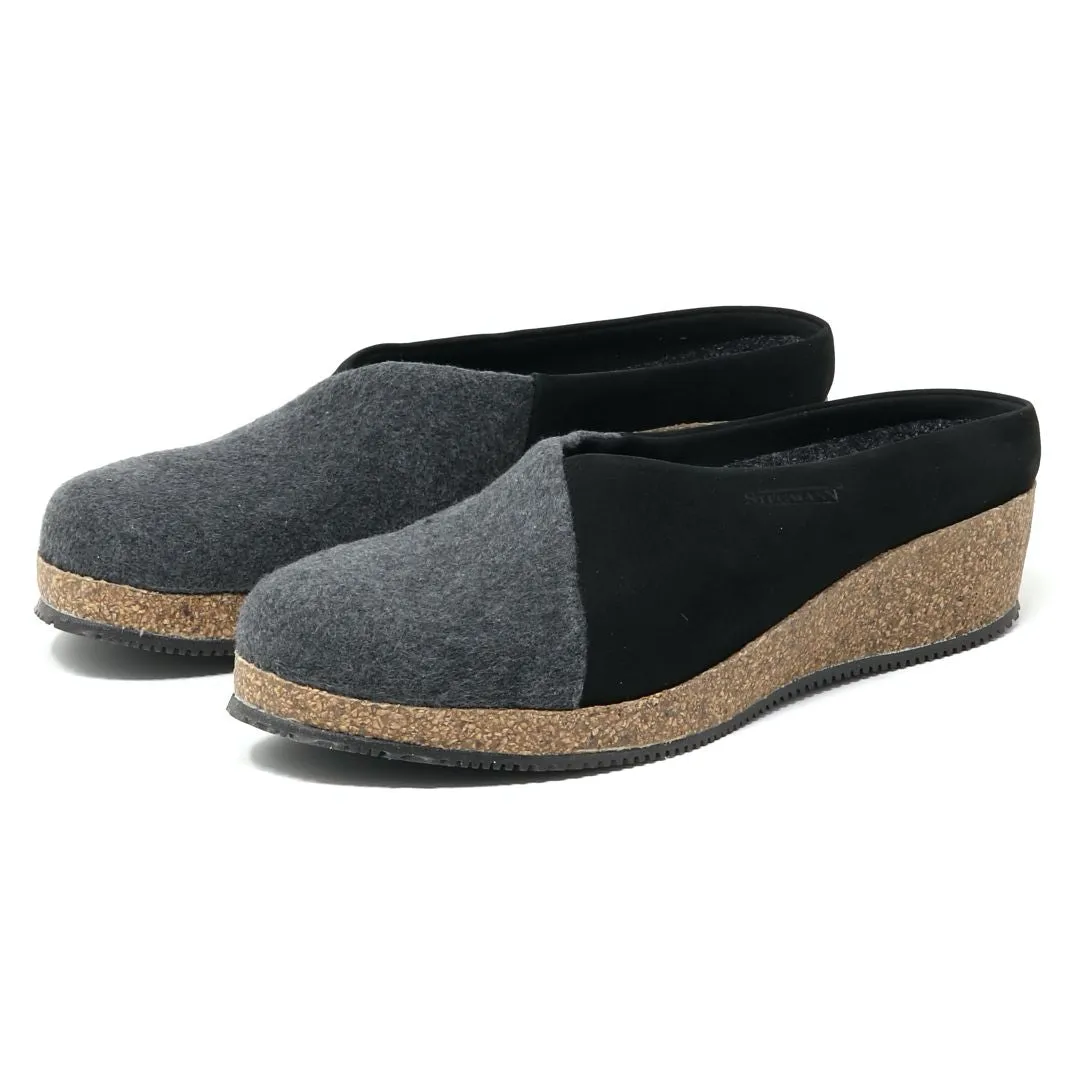 Women's Elsa Stretch Felt & Nubuck Wedge Mule Trend Fit
