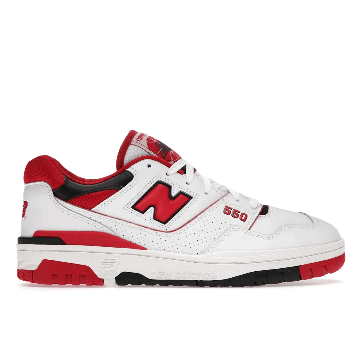 New Balance 550 White Red Washable Grip Enhanced Outsole