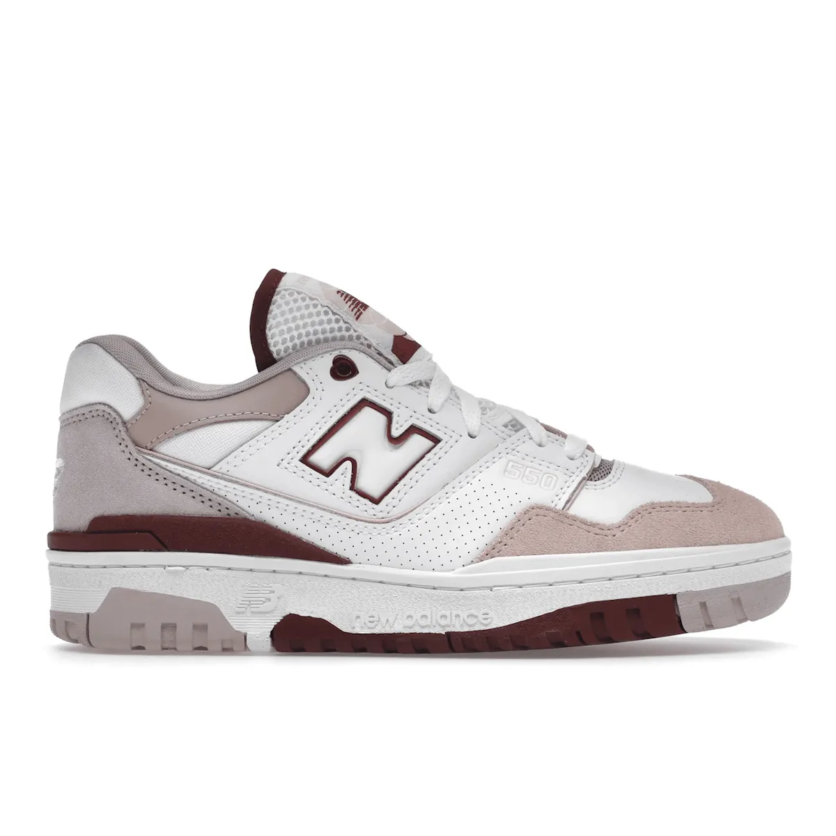 Foot alignment Mid Top Style New Balance 550 White Scarlet