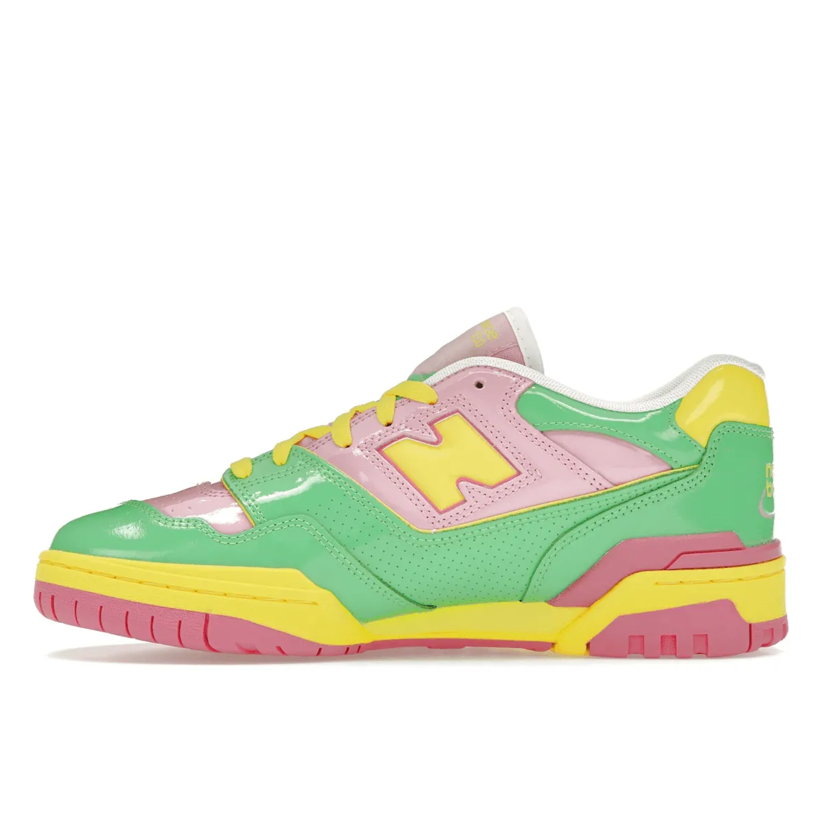 Chic Tones Anti Slip Groove Pattern New Balance 550 Y2K Patent Leather Pack Pink Green