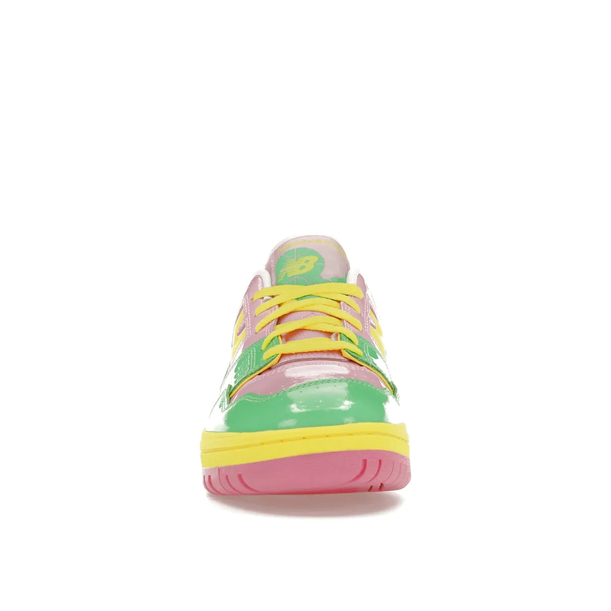 New Balance 550 Y2K Patent Leather Pack Pink Green Crisp Detail