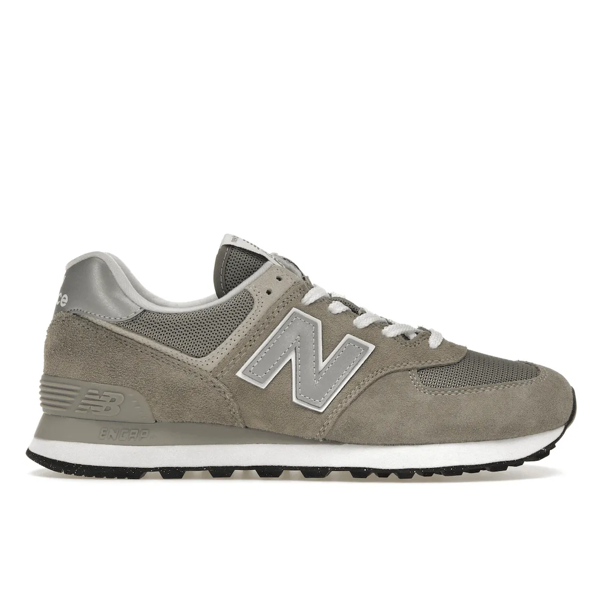 New Balance 574 Grey White Sturdy Heel Effortless Wear