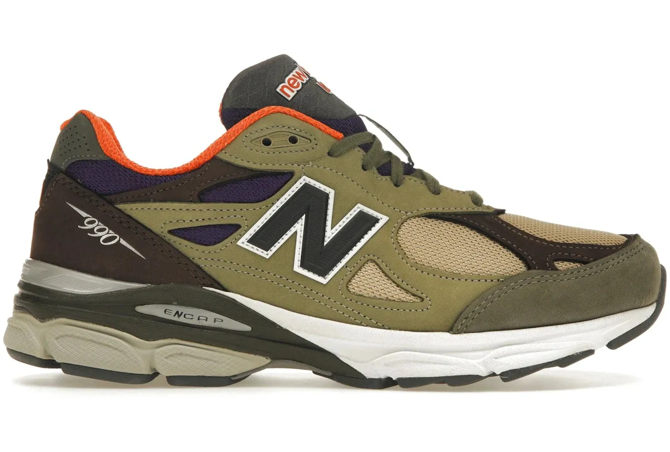 New Balance 990v3 MiUSA Teddy Santis Khaki Orange Wide