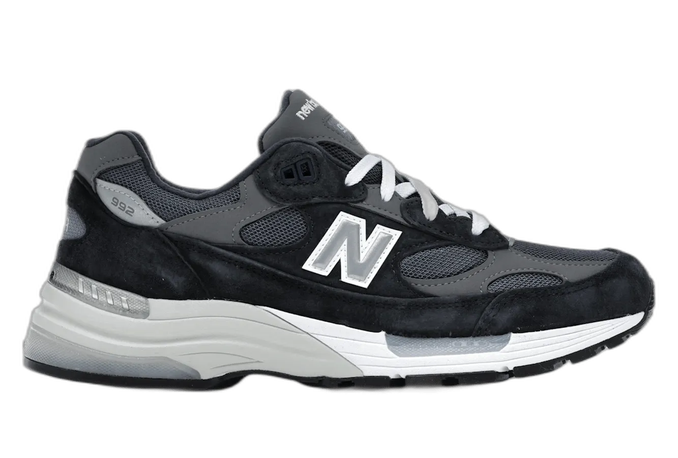 New Balance 992 Navy Grey Abrasion Resistant Material Sneaker Fit