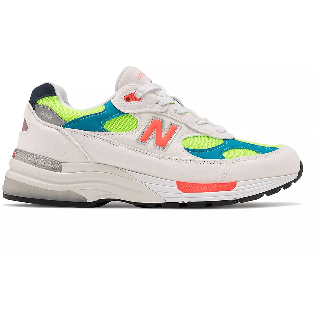 New Balance 992 White Neon Cyan Balanced Ride TPE Compression Foam