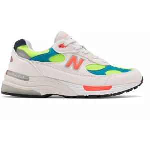 New Balance 992 White Neon Cyan Stable Structure