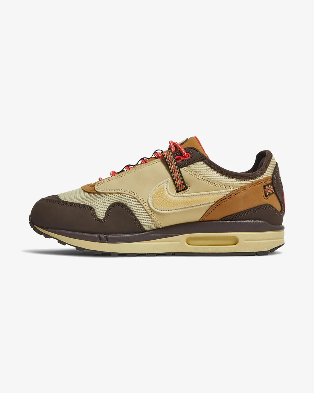 NIKE AIR MAX 1 X TRAVIS SCOTT 'BAROQUE BROWN' Wedge Heel Partner Run