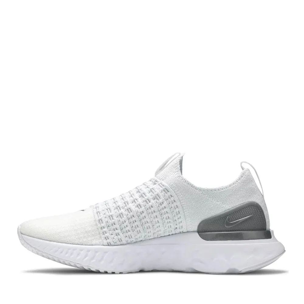 Balance Step Relaxed Step NIKE REACT PHANTOM RUN FLYKNIT 2 'TRUE WHITE SILVER'