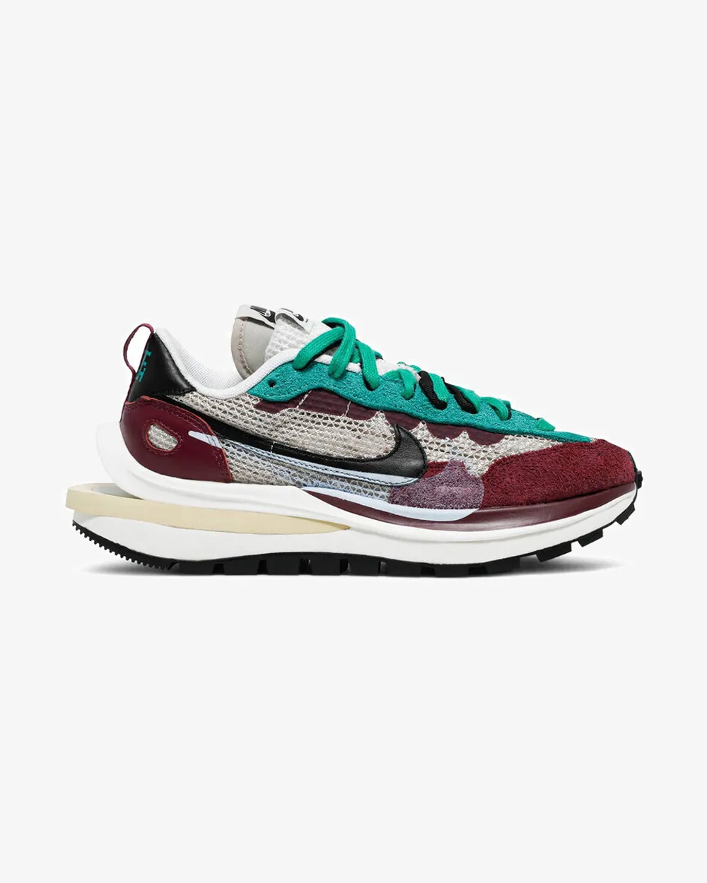 No Tie Style NIKE X SACAI VAPORWAFFLE VILLIAN RED NEPTUNE GREEN (NEW)