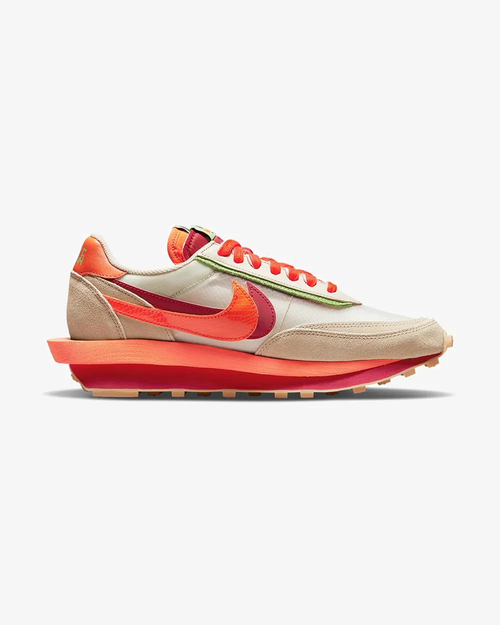 Move Naturally Speed Step NIKE X SACAI X CLOT LD WAFFLE NET ORANGE BLAZE