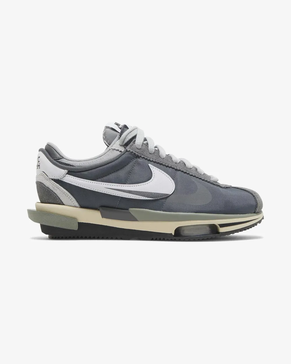 NIKE X SACAI ZOOM CORTEZ SP IRON GREY Neutral design Clean Style