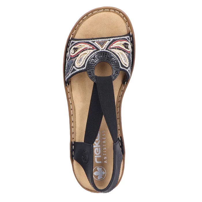 Style Addon Cushioned Footbed Womens Rieker Regina B4 in Black