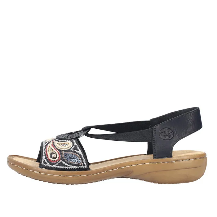 Beach Walk Beach Mode Womens Rieker Regina B4 in Black