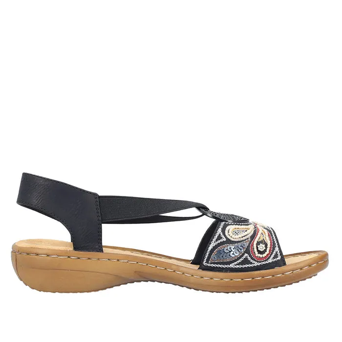 Womens Rieker Regina B4 in Black Flexible Straps