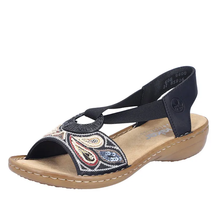 Womens Rieker Regina B4 in Black Active Motion Flexible Motion