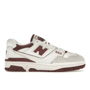New Balance 550 Sea Salt Burgundy Smooth Walk Hexagonal Traction
