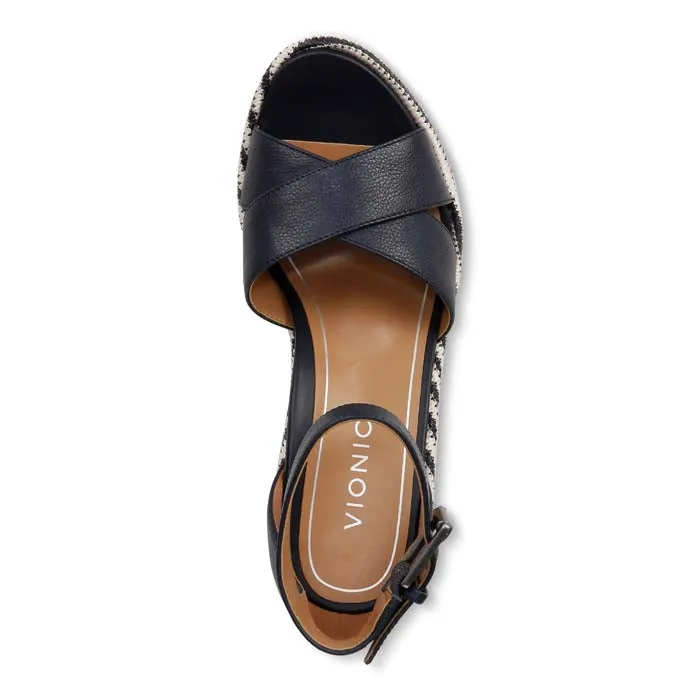 Womens Vionic Marina in Navy Leaf Touch Comfort Sandals