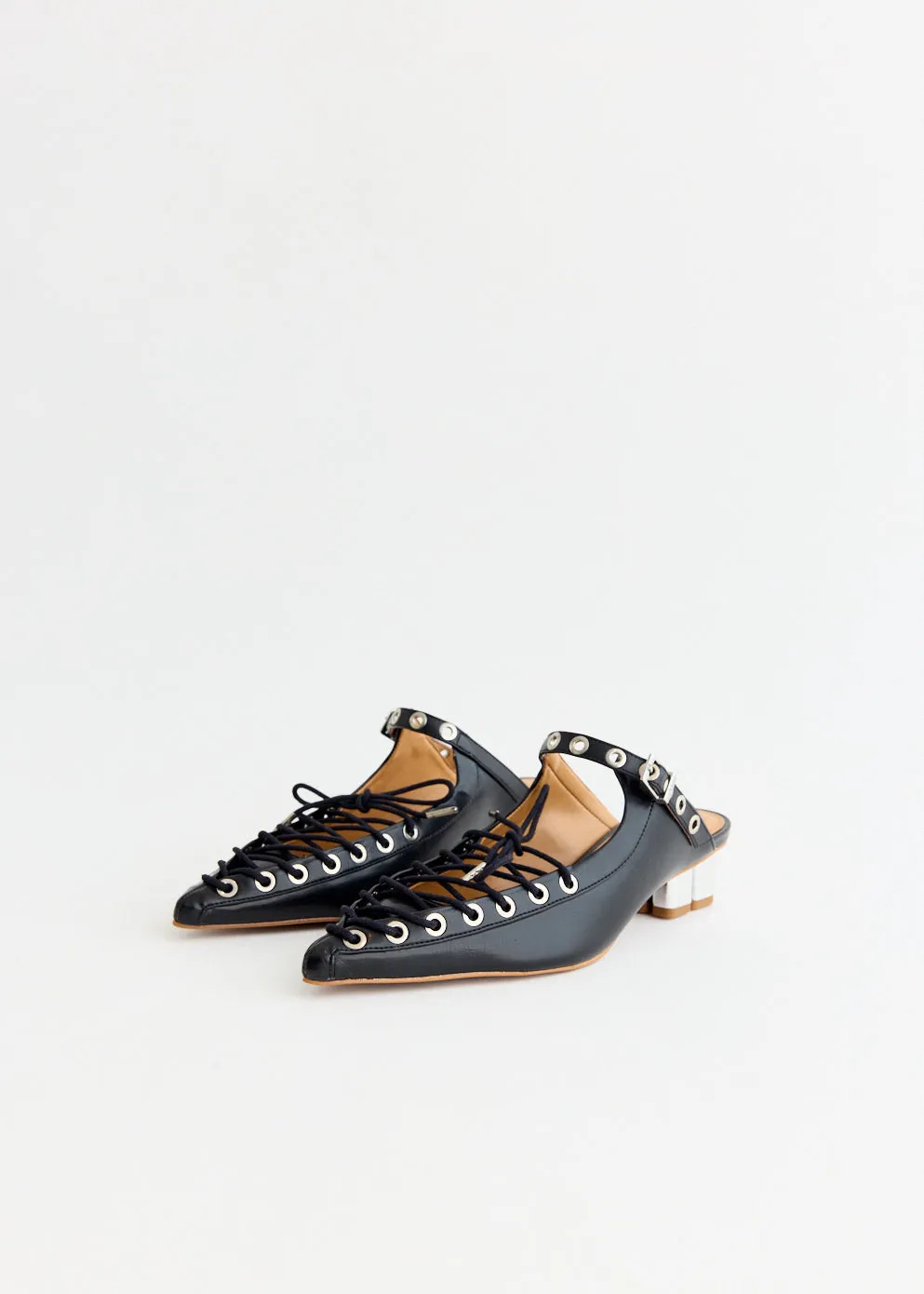 Oleatex Eyelets Lace Up Mules Desert Hike
