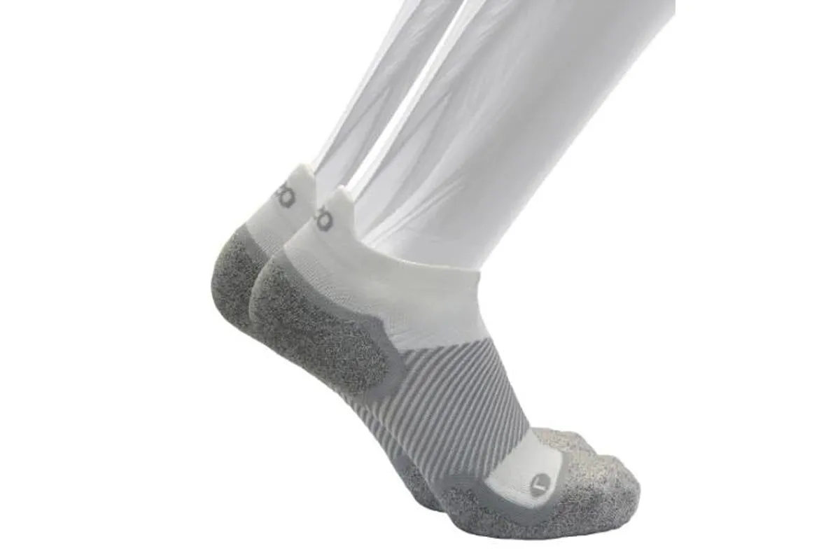 OS1st WP4 Wellness Performance No Show Socks White Cushioned Insole