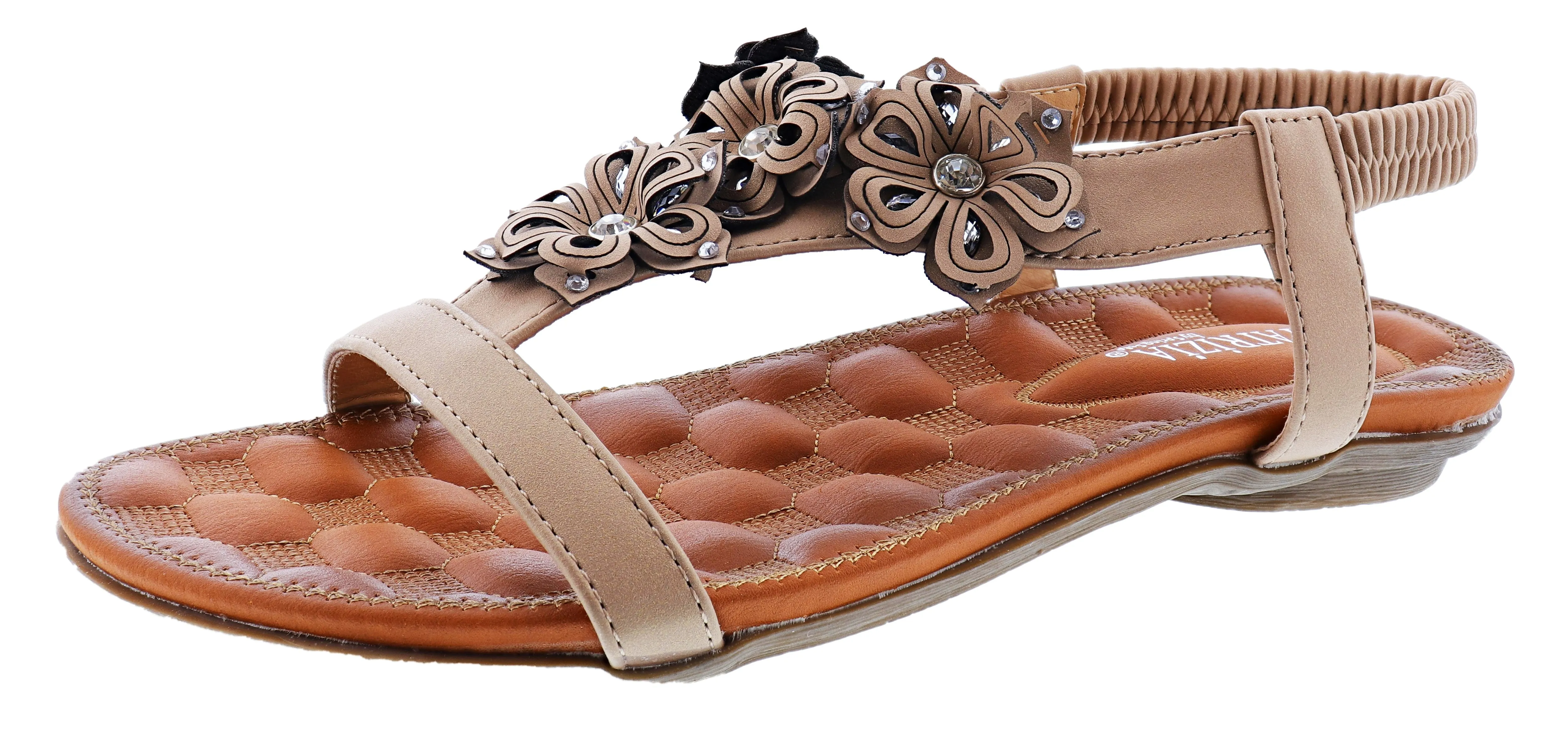 Relaxing Flats Shock Absorbing Patrizia Indra T-Strap Sandals Women