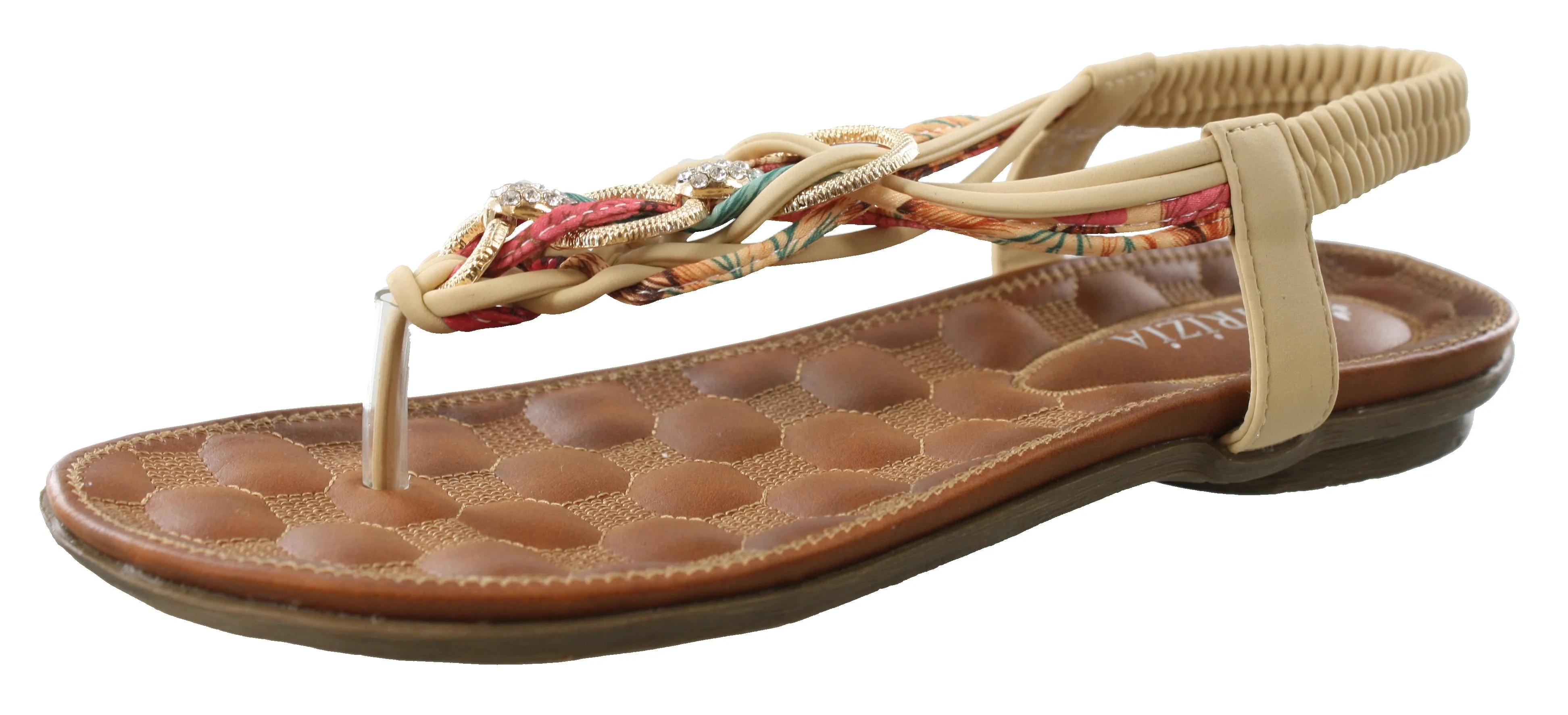 Patrizia Womens Gadelina Lightweight Summer T-Strap Sandals Casual Outdoor Shoes Comfortable Beach Shoes