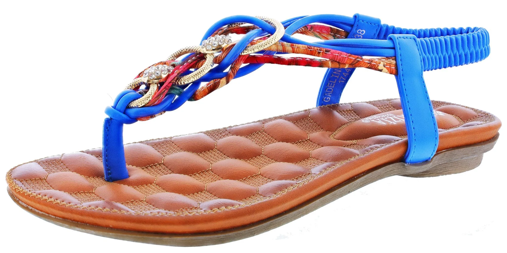 Patrizia Womens Gadelina Lightweight Summer T-Strap Sandals Durable Material