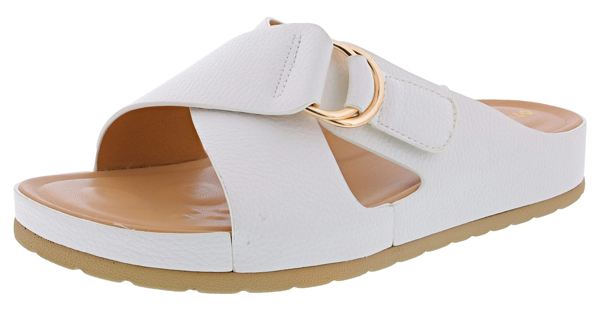 Patrizia Women's Rutha Adjustable Strap Slide Sandals By Spring Step Casual Summer Shoes
