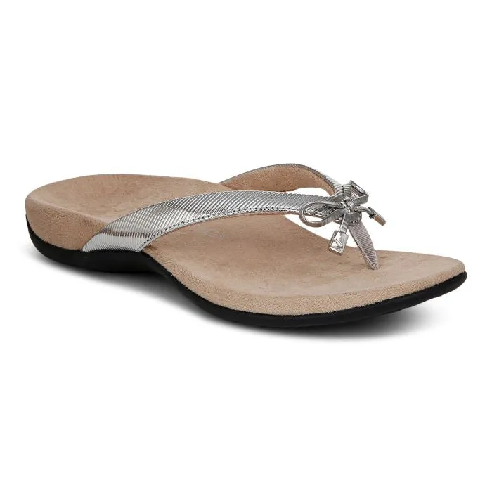 Womens Vionic Bella Toe Post Sandal in Aluminum Urban Walk