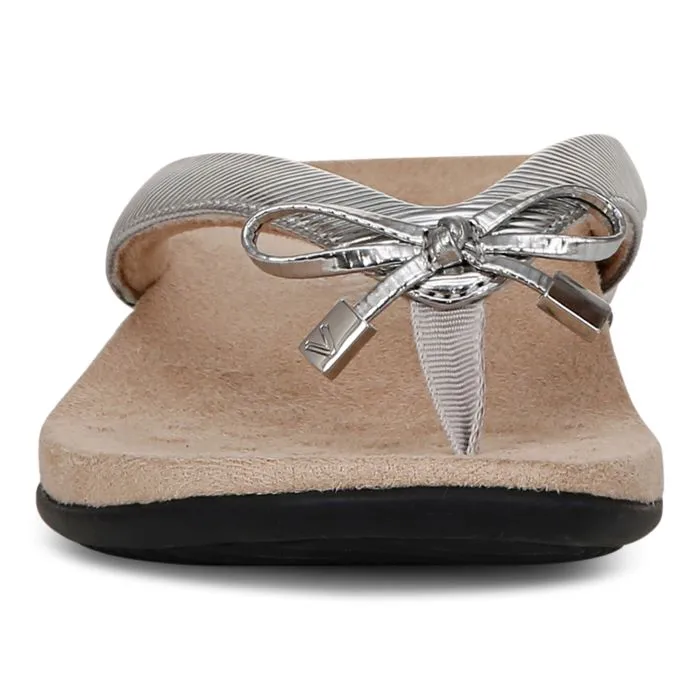 Womens Vionic Bella Toe Post Sandal in Aluminum Night Fun