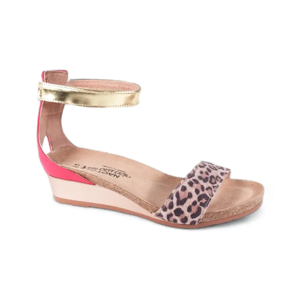 commuters' convenience Pixie Sandal (5016) -  Cheetah / Red / Gold