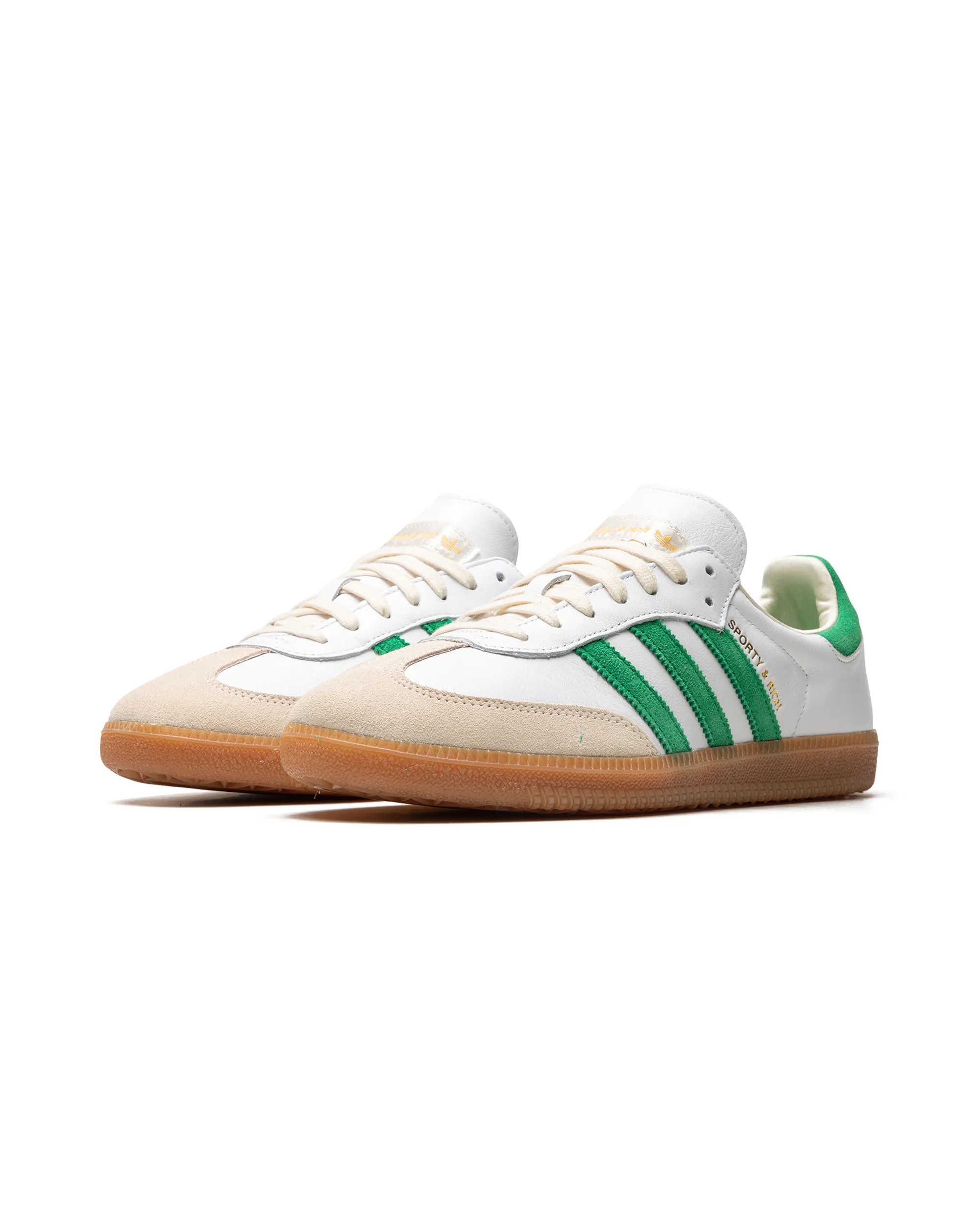 adidas Samba OG Sporty & Rich White Green Casual cushioning