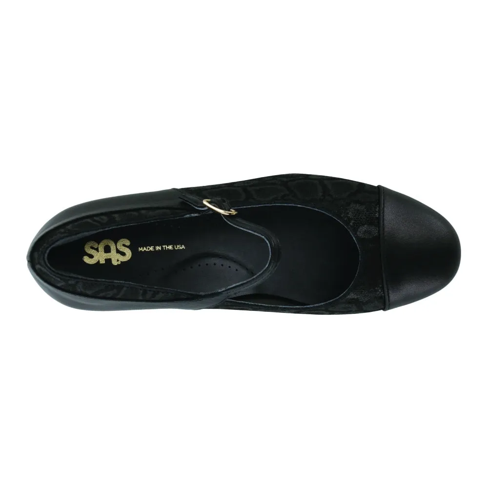 Isabel - Black / Snake hypoallergenic Heel Fit