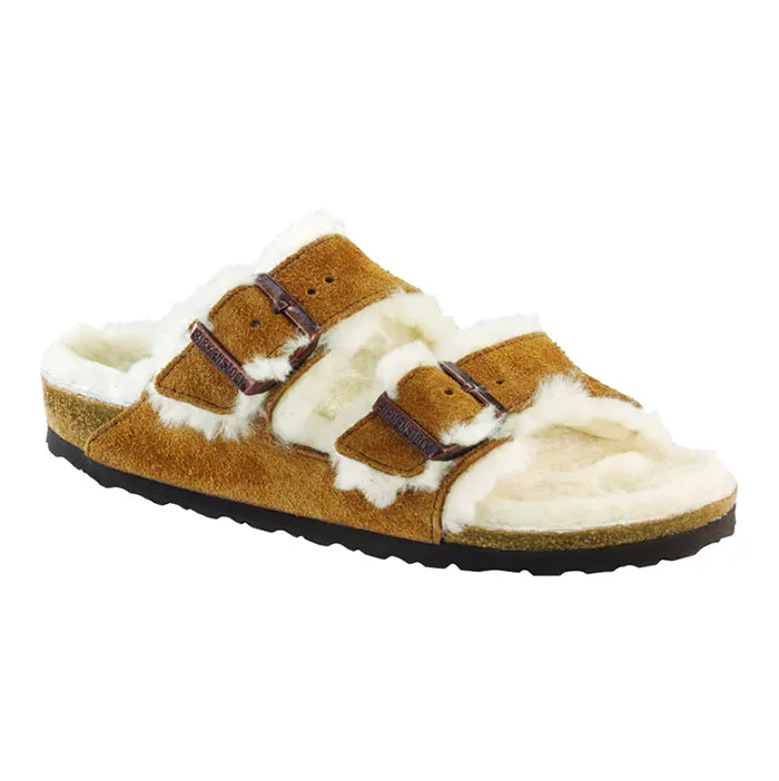 Comfortable And Practical Anytime Fit Womens Birkenstock Arizona Shearling Mink