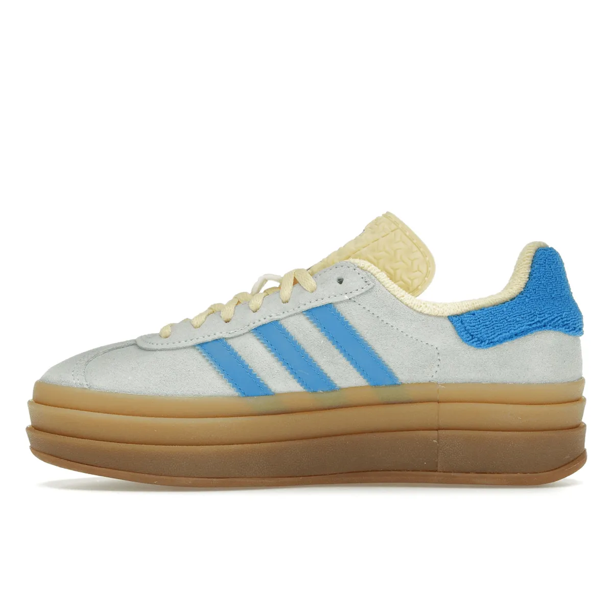 Adidas Gazelle Bold Almost Blue Yellow Pointed Toe Design