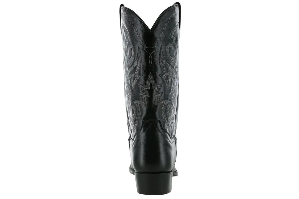 Chunk Heel Dan Post Milwaukee Soft Toe Western Boot Black