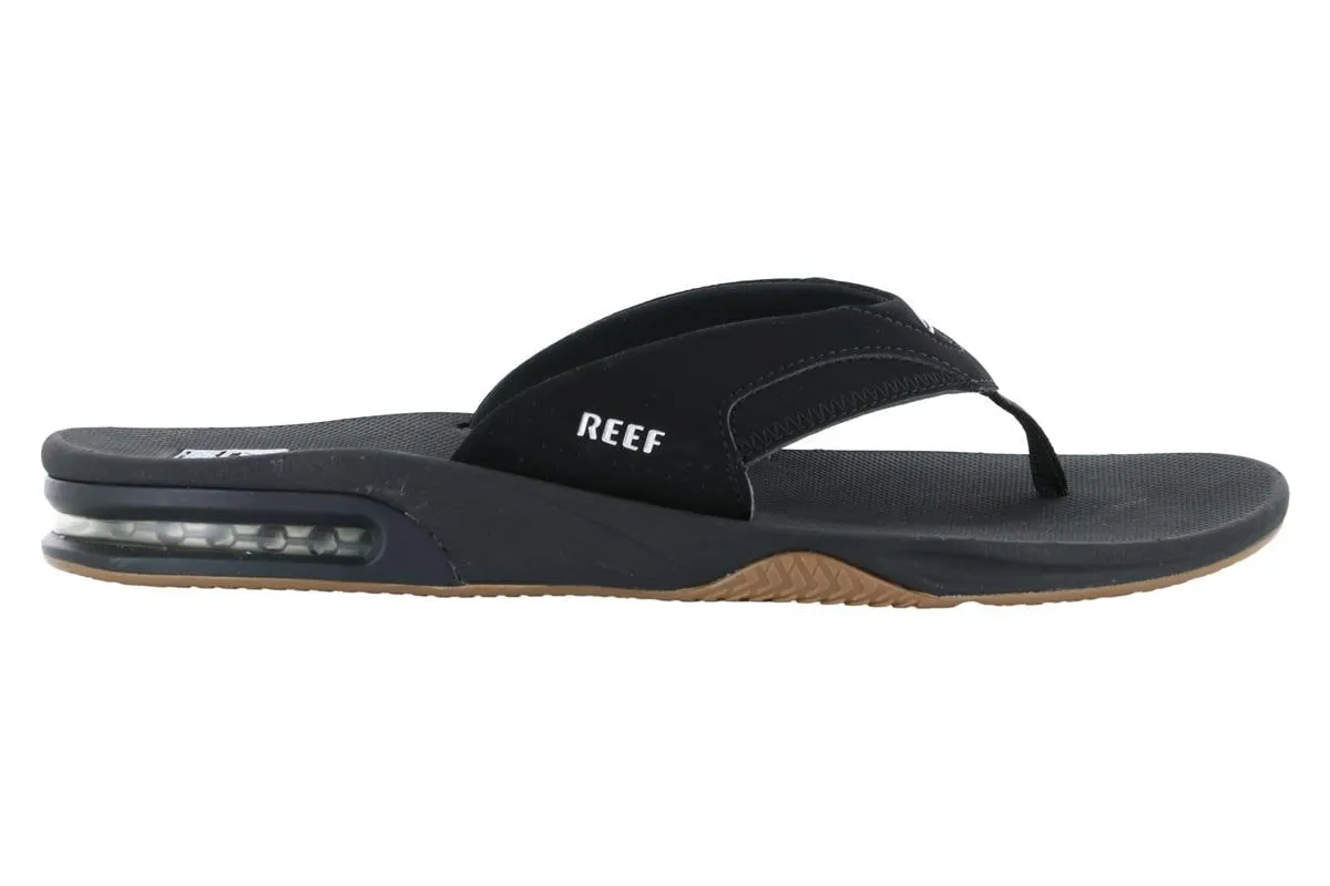Reef Fanning Bottle Opener Flip Flop Black Anytime Fit Comfortable Vacation Sandals