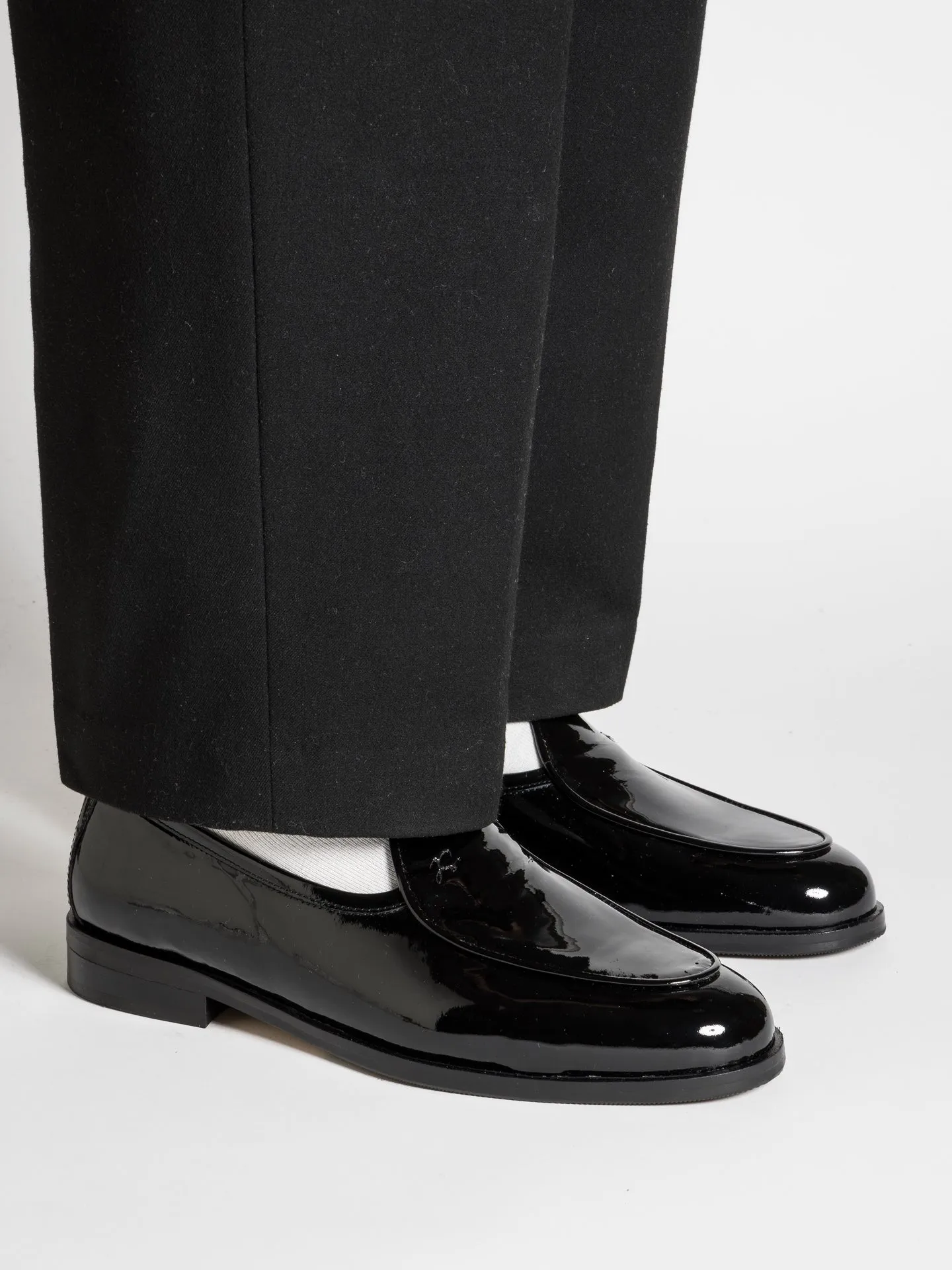 JACQUES NEW PATENT BLACK SG Versatile Footwear Fine Stitching