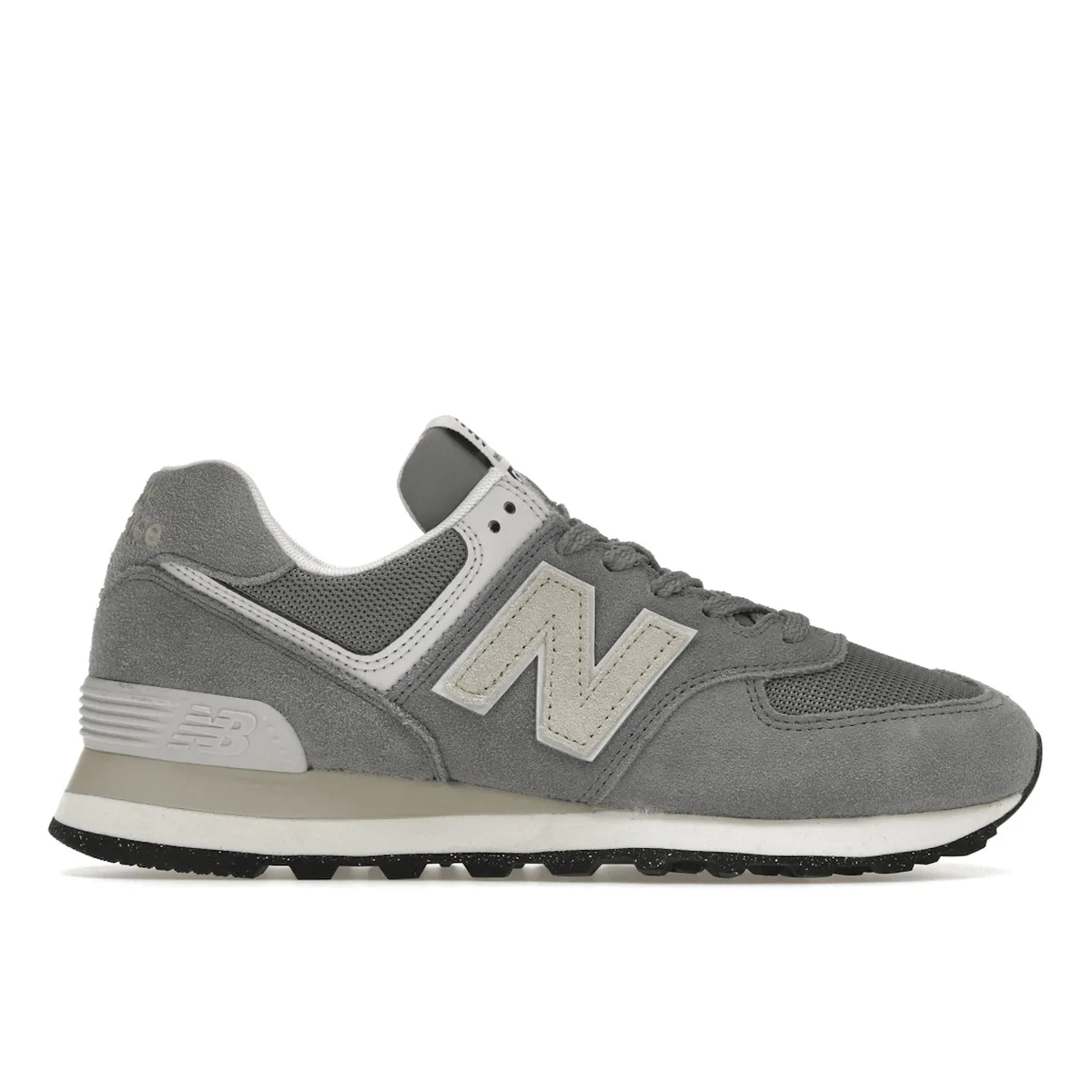 New Balance 574 Grey Off White Breathable Quarter Panels Flex Groove System