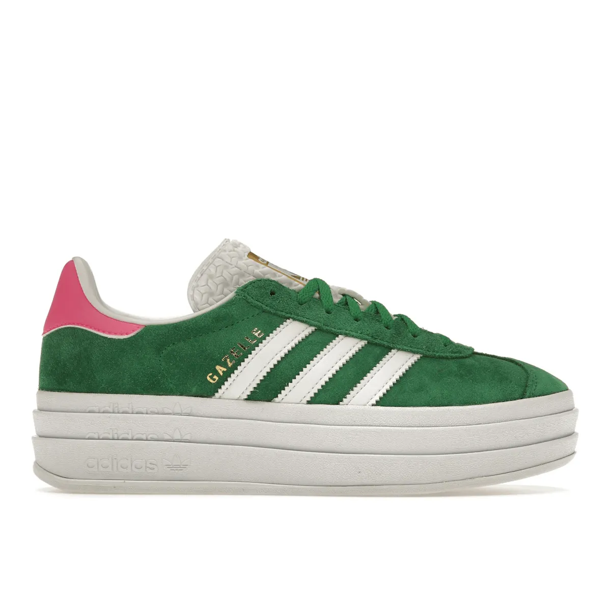 Adidas Gazelle Bold Green Lucid Pink Comfortable Fit Shoes