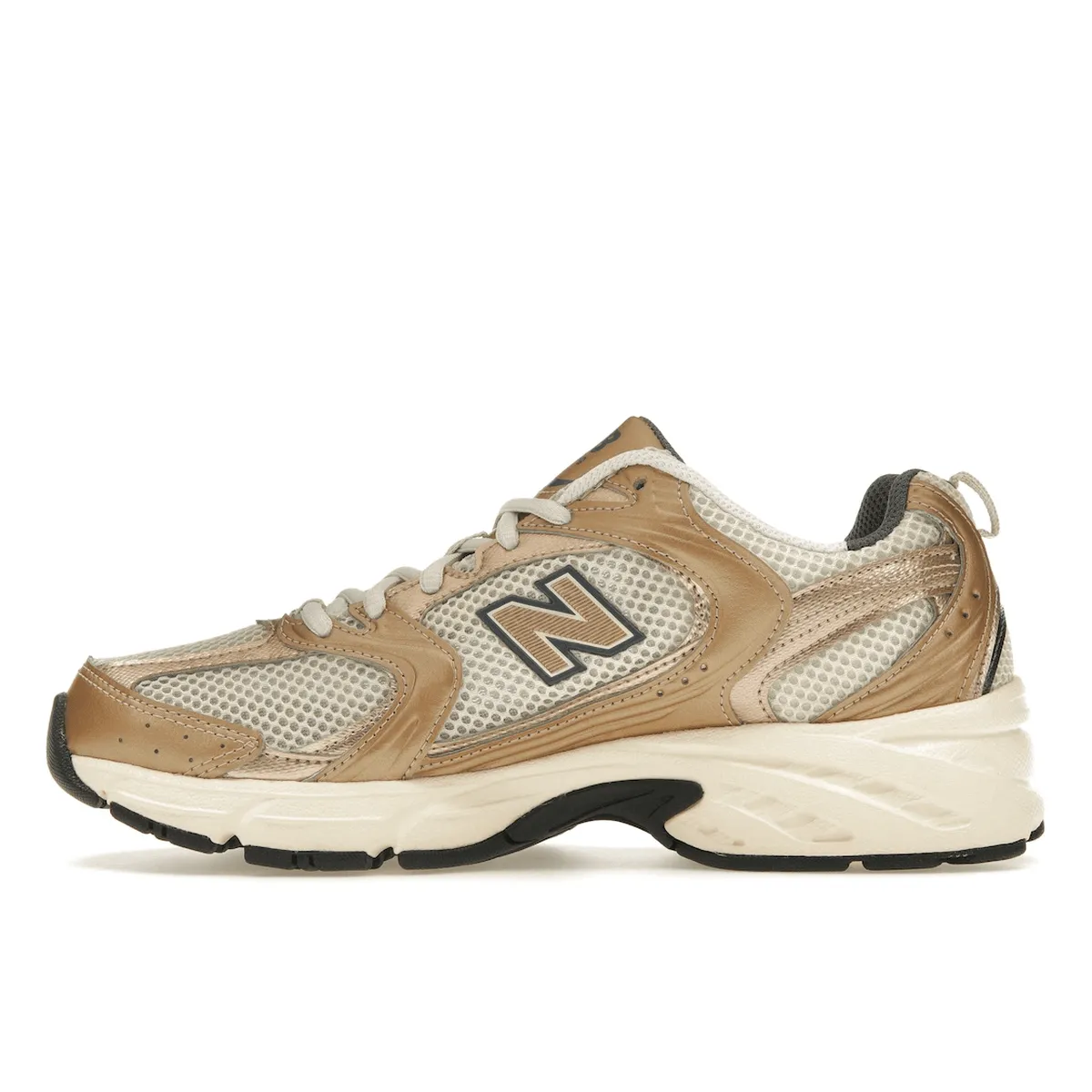 Ergonomic Shape New Balance 530 Turtledove Gold Metallic