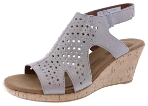 Rockport Women's Briah Hood Sling Wedge Casual Beach Sandals Relaxed Beach Shoes