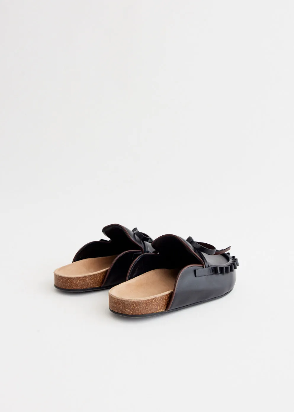 Ruffle Loafers Ventilated Faux Leather