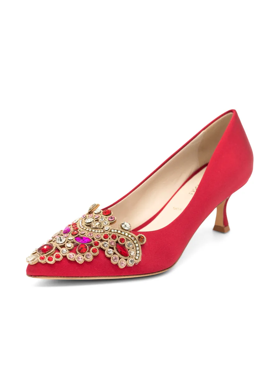 Sabrina Pointed Toe Kitten Heel tennis players' agility