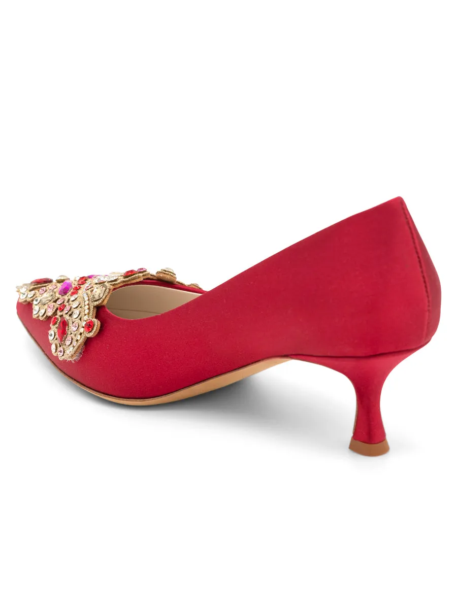 Ultra-soft shock absorption Convenient Sabrina Pointed Toe Kitten Heel