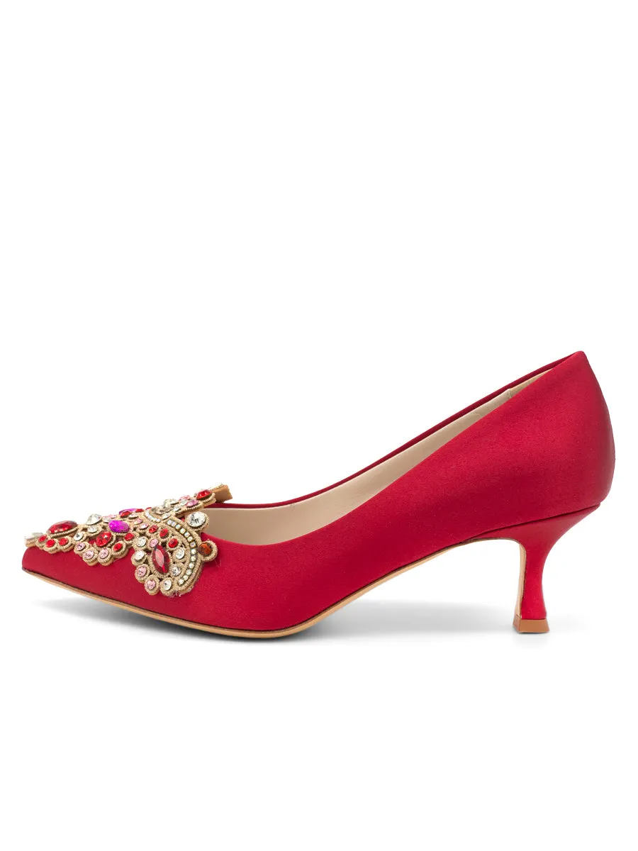 Sabrina Pointed Toe Kitten Heel colorful Classy Fit